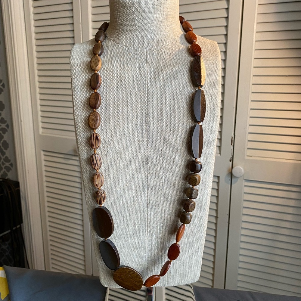 Wood bead necklace
